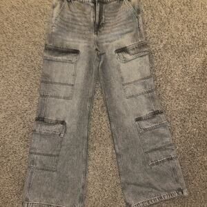 H&M Gray Cargo Jeans size 6 nwt
